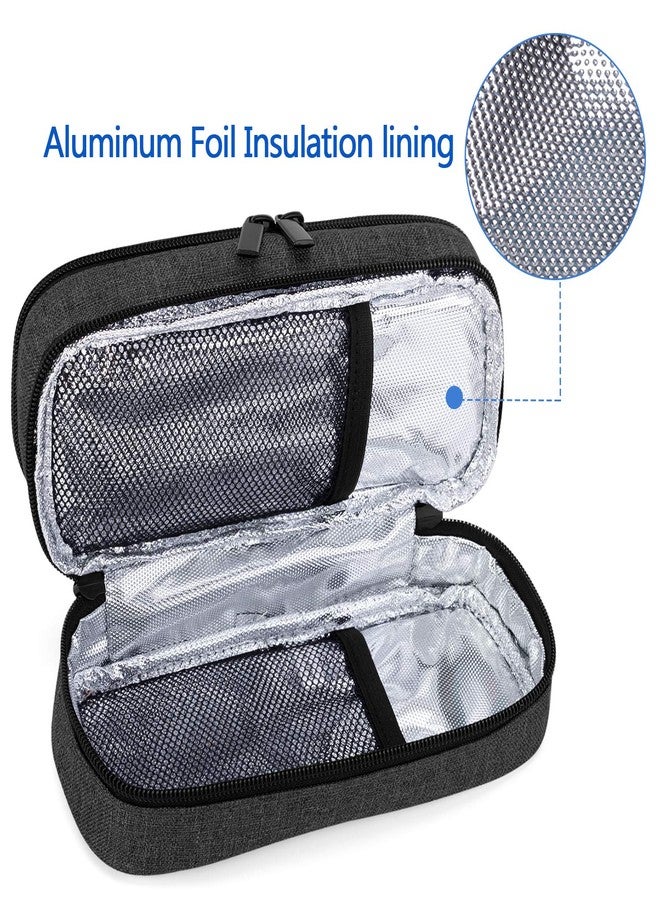 Yarwo Insulin Cooler Travel Case, Double-Layer Diabetic Travel Case with 2 Ice Packs, Diabetic Supplies Organizer for Insulin Pens, Blood Glucose Monitors or Other Diabetes Care Accessories, Black - Image 4